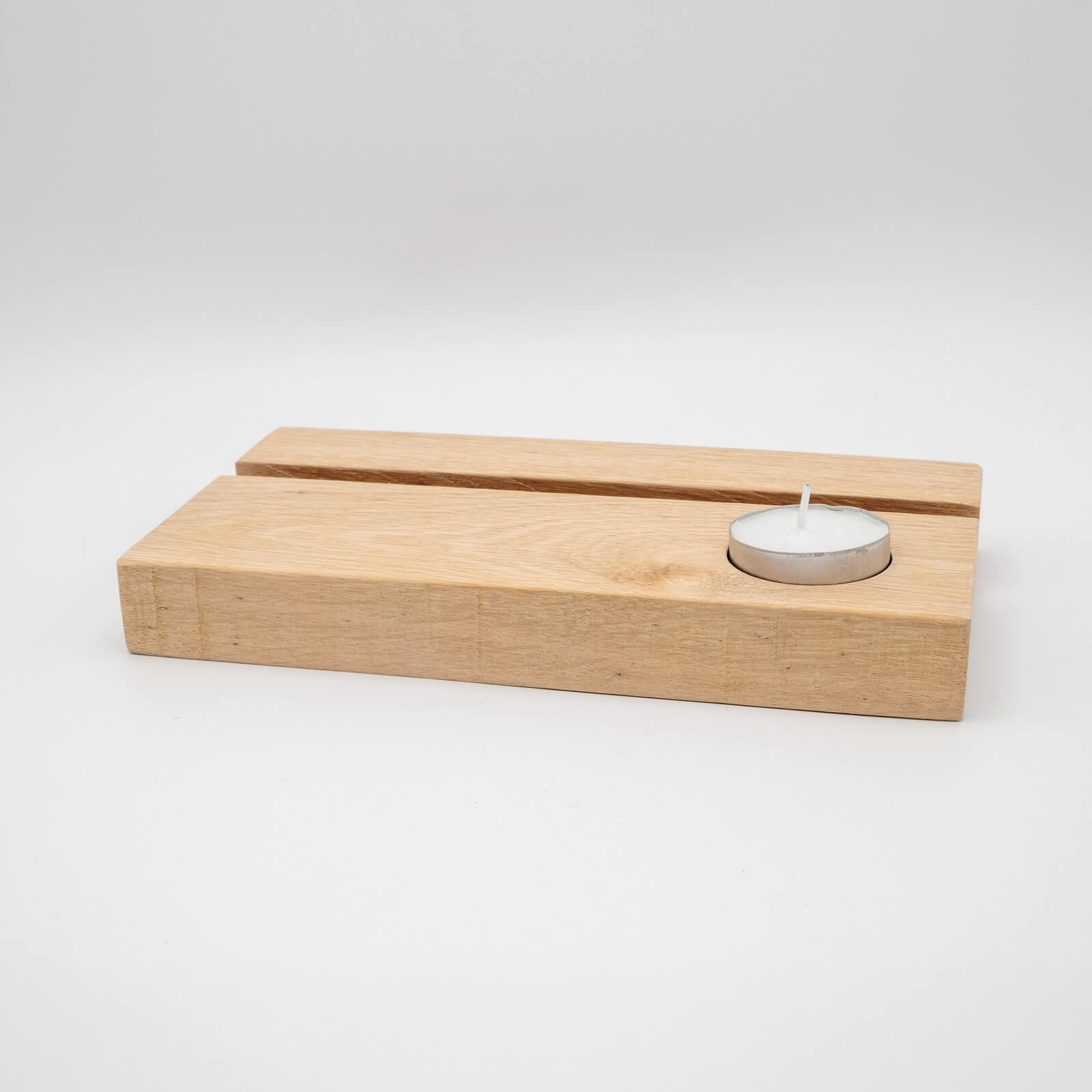  Eikenhouten Gedenktegelhouder met kaarshouder – Voor een Warm Herinneringsplekje