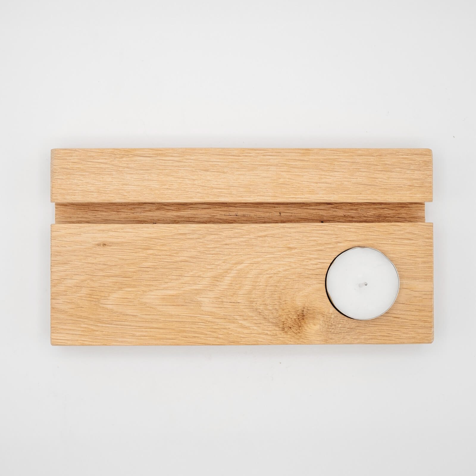  Eikenhouten Gedenktegelhouder met kaarshouder – Voor een Warm Herinneringsplekje