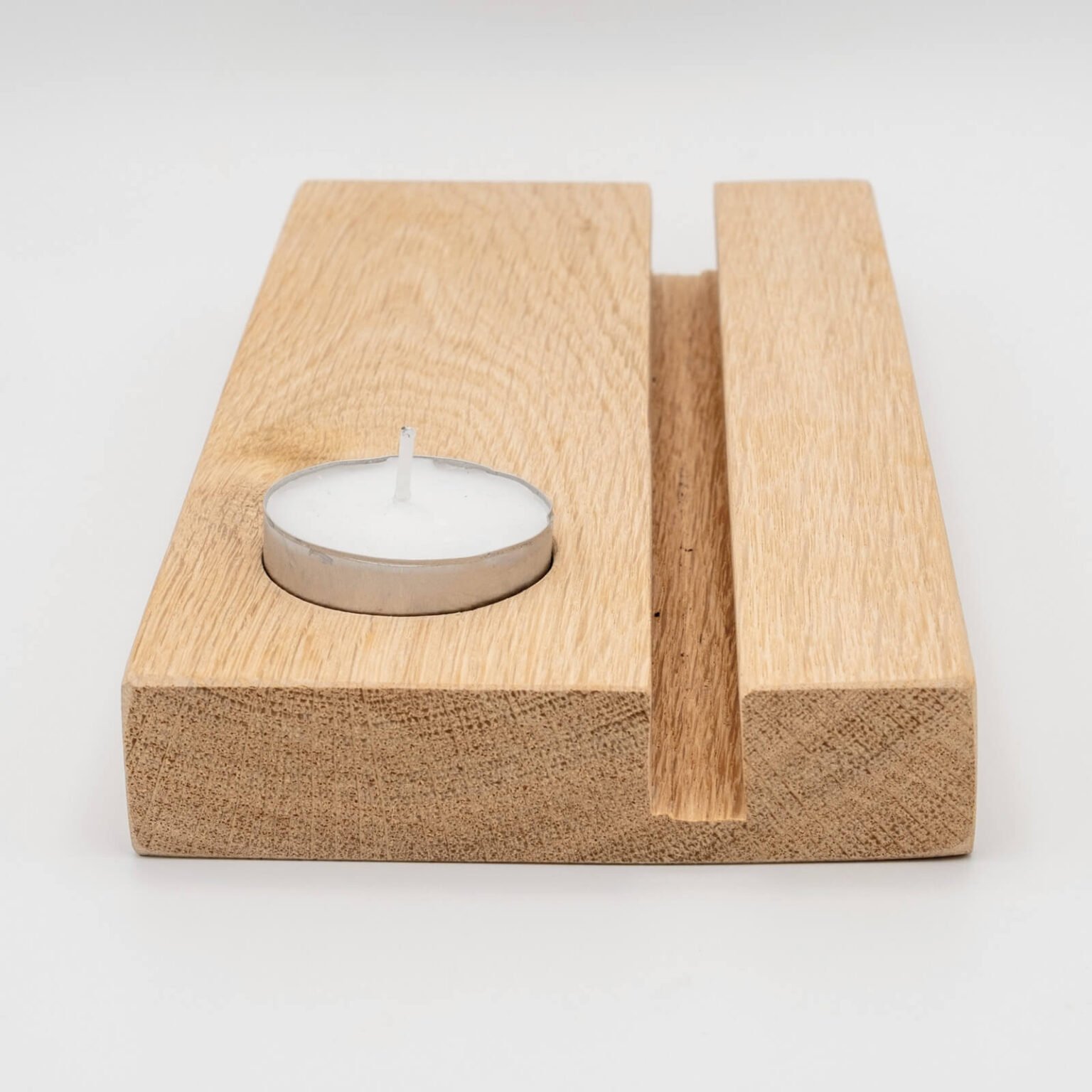  Eikenhouten Gedenktegelhouder met kaarshouder – Voor een Warm Herinneringsplekje