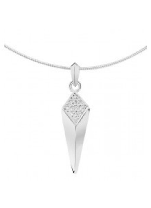 Ashanger fantasie - witgoud met diamant