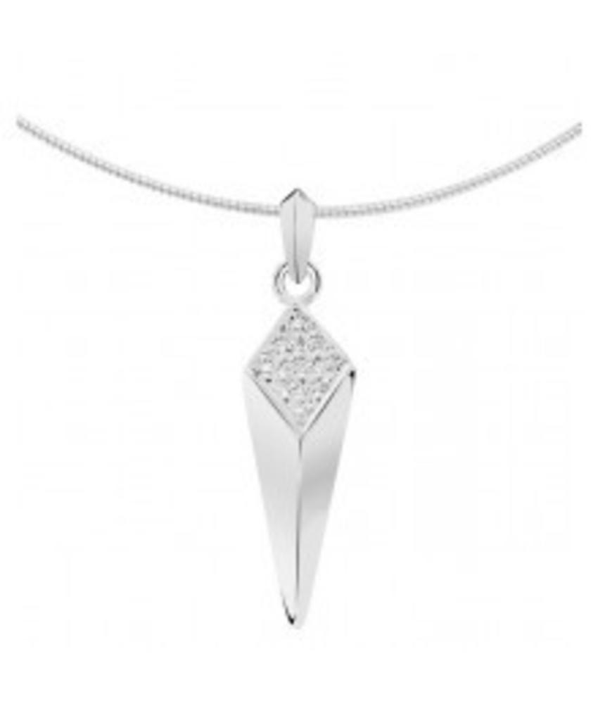 Ashanger fantasie - witgoud met diamant