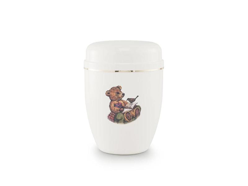 Kinder urn lezende teddy - staal