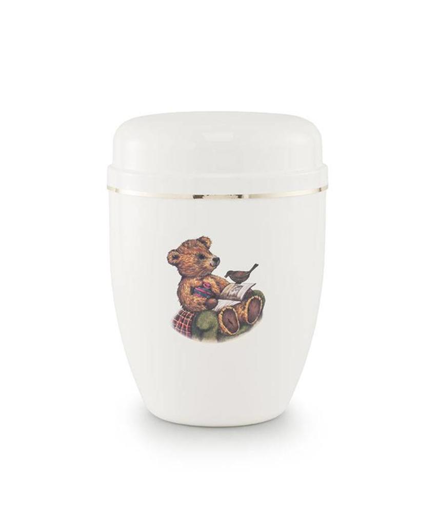 Kinder urn lezende teddy - staal