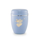 Kinder urn engel blauw - staal