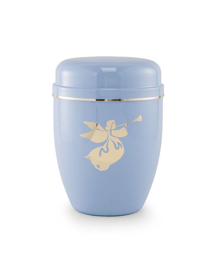  Kinder urn engel blauw - staal