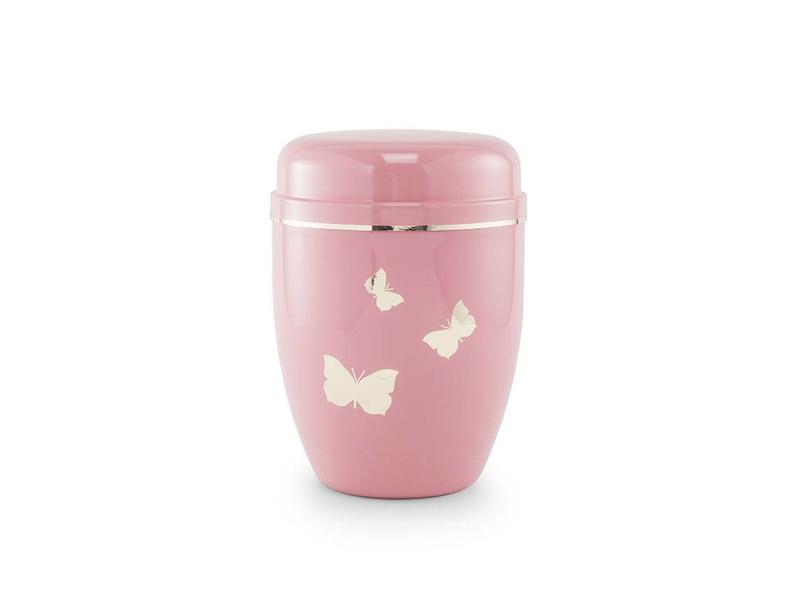 Kinder urn roze vlinders - staal