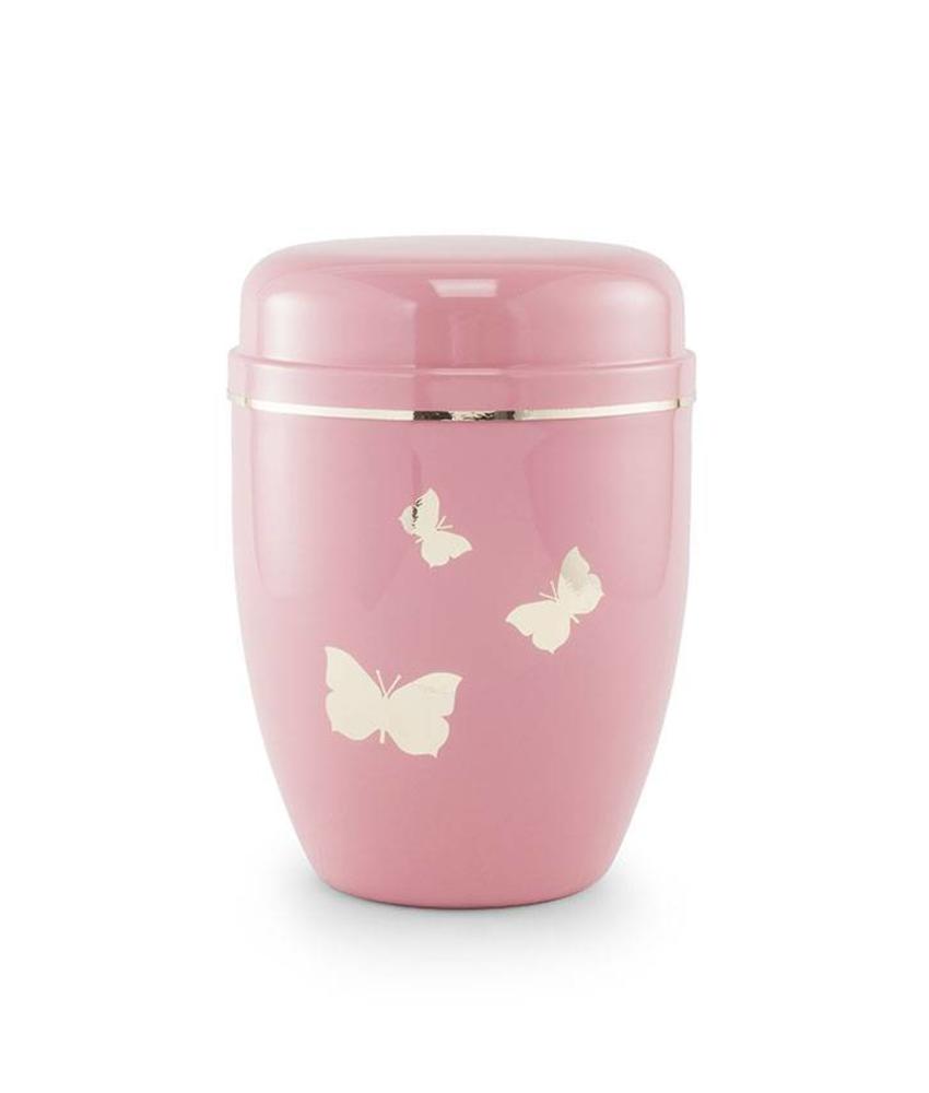 Kinder urn roze vlinders - staal