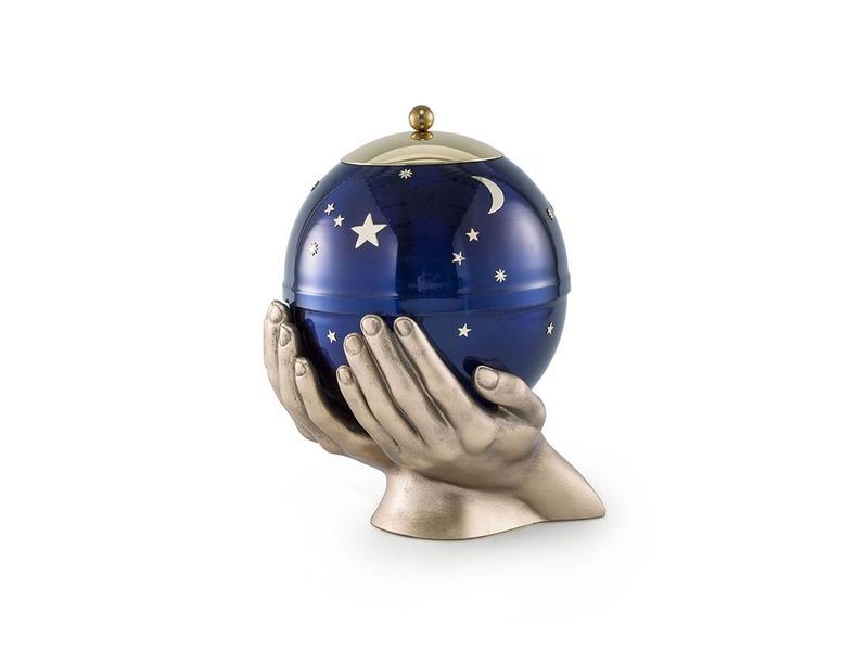 Kinder urn gedragen sterrenhemel blauw - messing