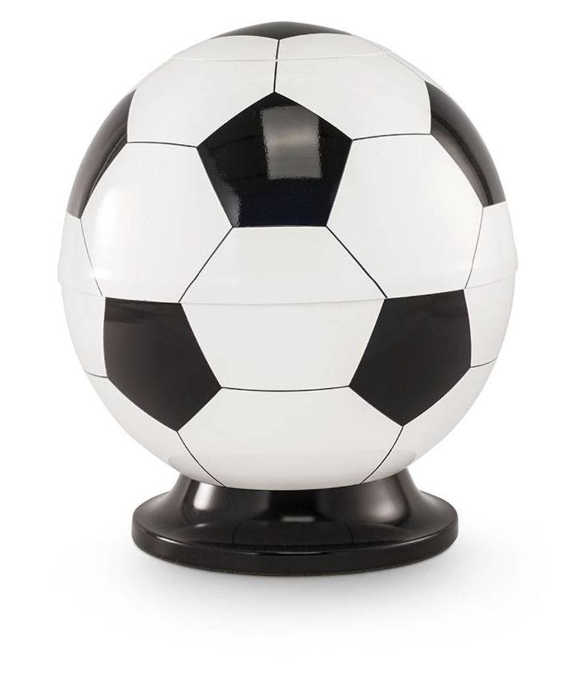 Kinder urn voetbal wit en zwart - messing