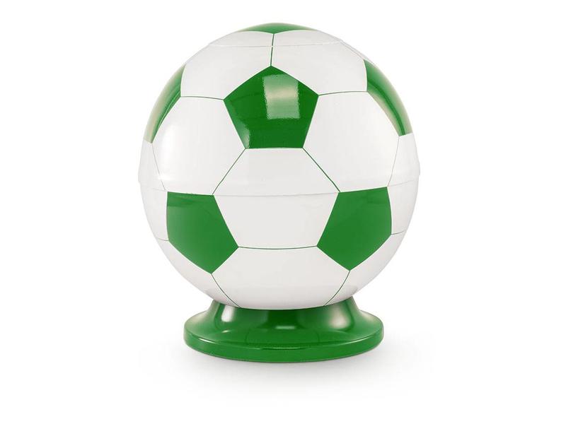 Kinder urn voetbal wit en groen - messing