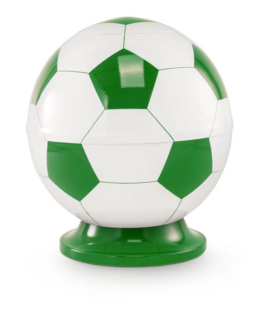 Kinder urn voetbal wit en groen - messing