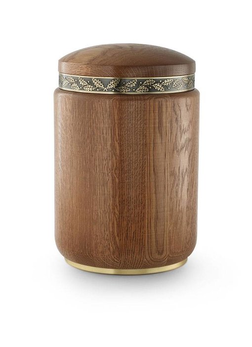 Rustiek met sierreliëf urn - hout