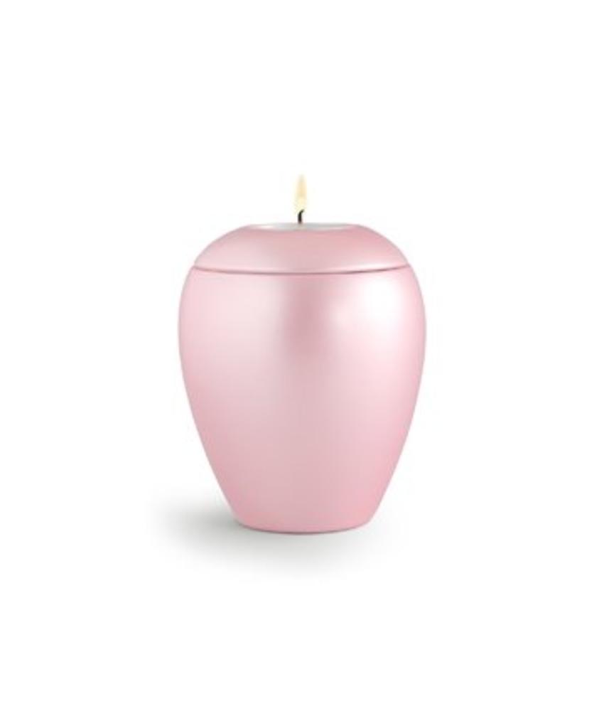 Roze urn met lichtje - keramiek