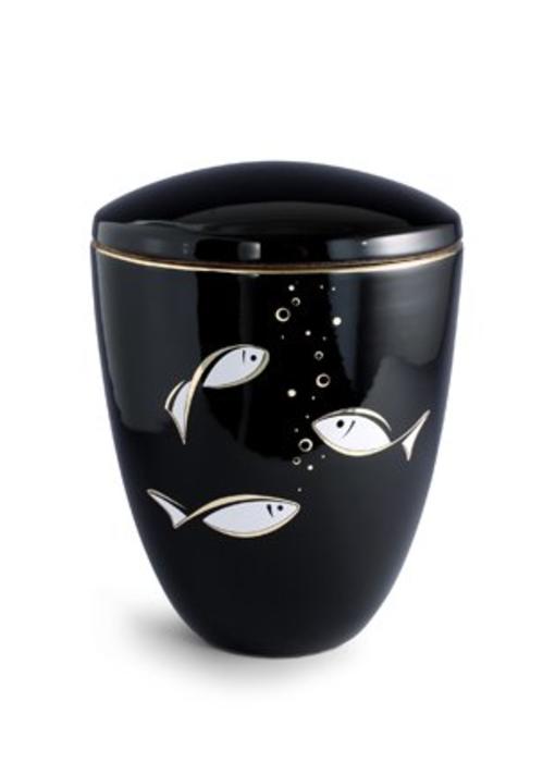 Vis schouwspel urn - keramiek