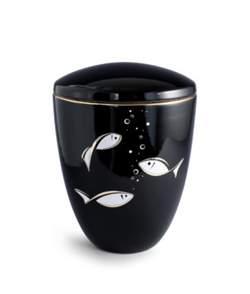 Vis schouwspel urn - keramiek