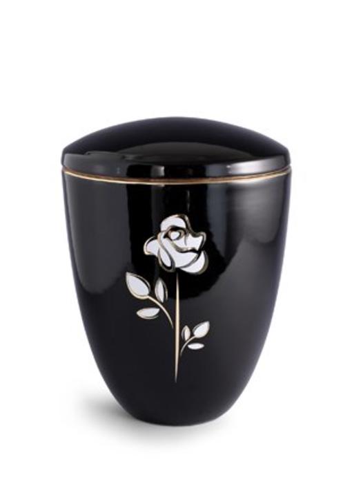 Witte roos urn - keramiek
