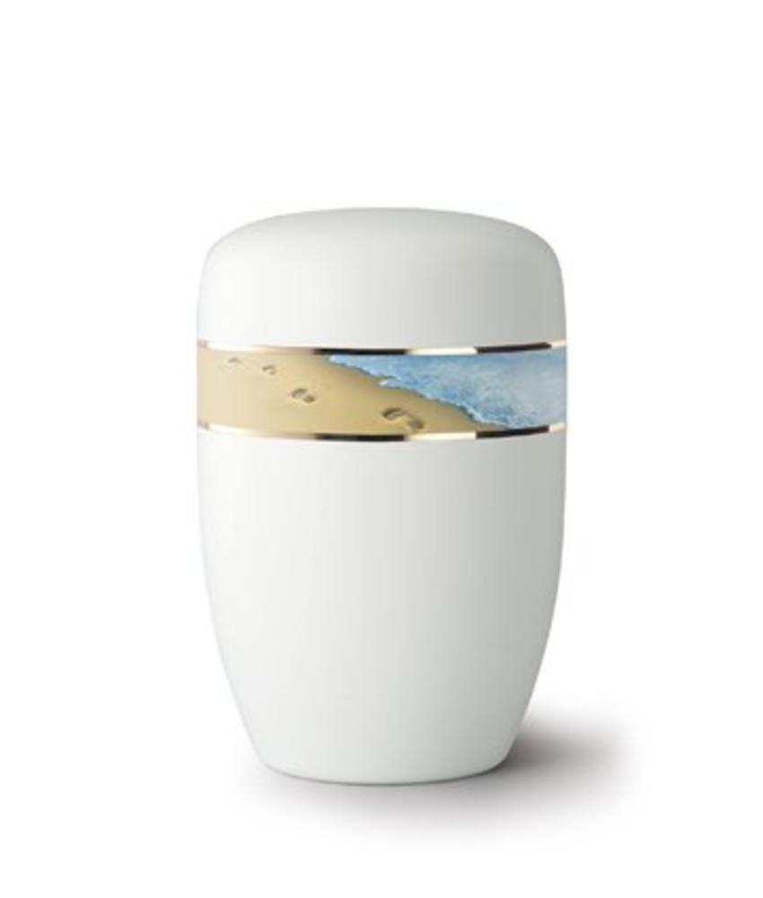 Voetafdrukken in het zand wit - staal