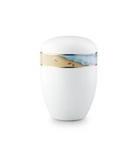 Eco urn wit voetafdruk strand - bio