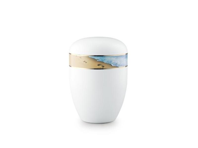 Eco urn wit voetafdruk strand - bio