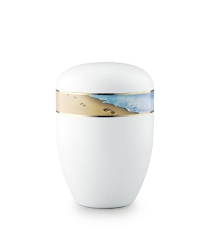 Eco urn wit voetafdruk strand - bio