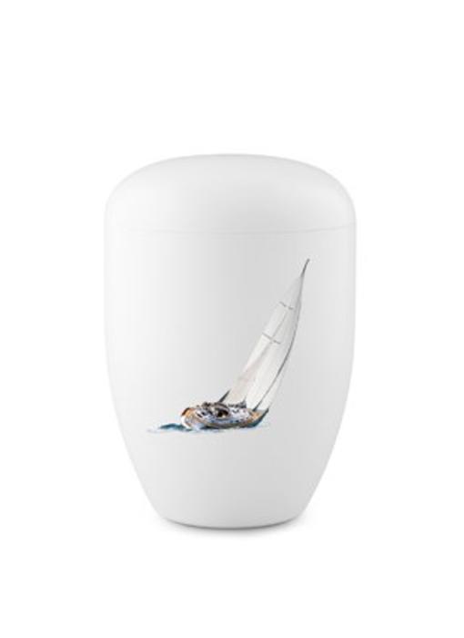 Eco urn wit zeilboot - bio