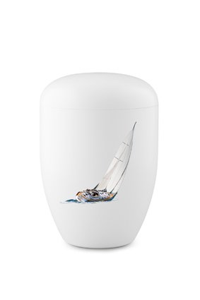  Eco urn wit zeilboot - bio