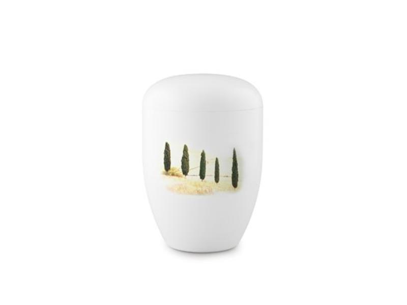 Eco urn wit toscaans landschap - bio