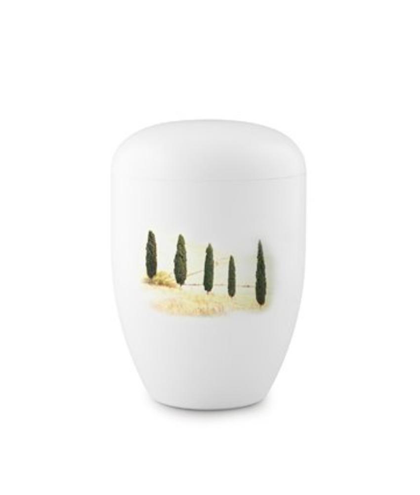 Eco urn wit toscaans landschap - bio