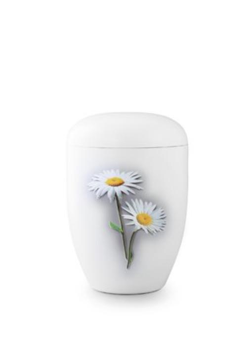 Eco urn wit margrietjes - bio