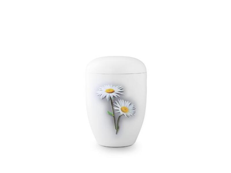 Eco urn wit margrietjes - bio