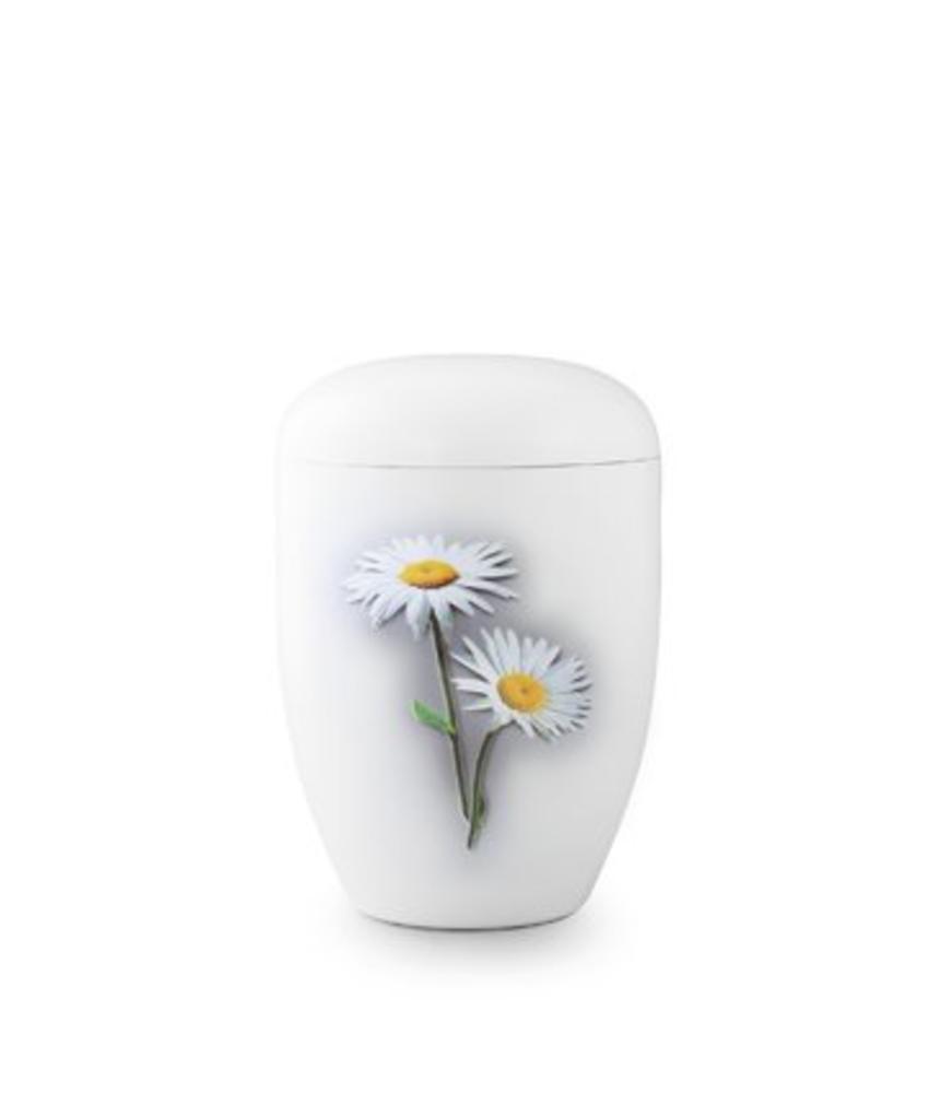 Eco urn wit margrietjes - bio