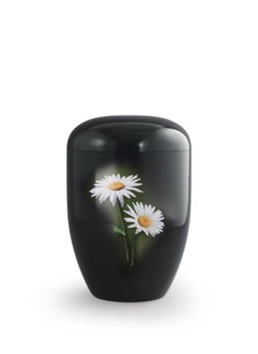 Eco urn zwart margrietjes - bio