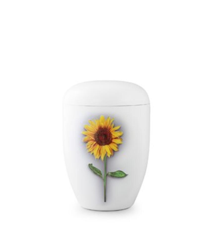 Eco urn wit zonnebloem - bio