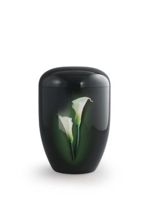 Eco urn zwart met Calla - bio