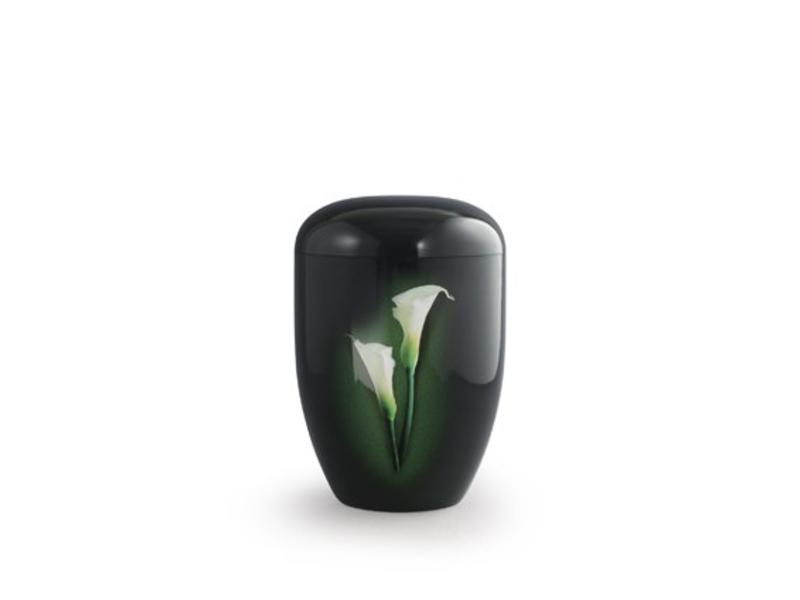 Eco urn zwart met Calla - bio