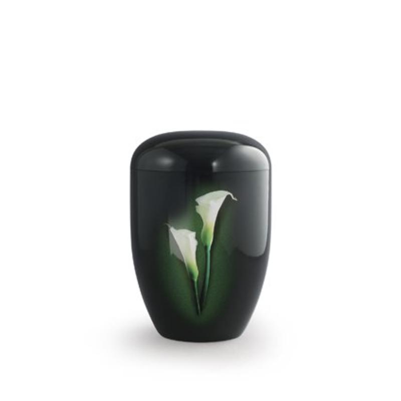 Eco urn zwart met Calla - bio