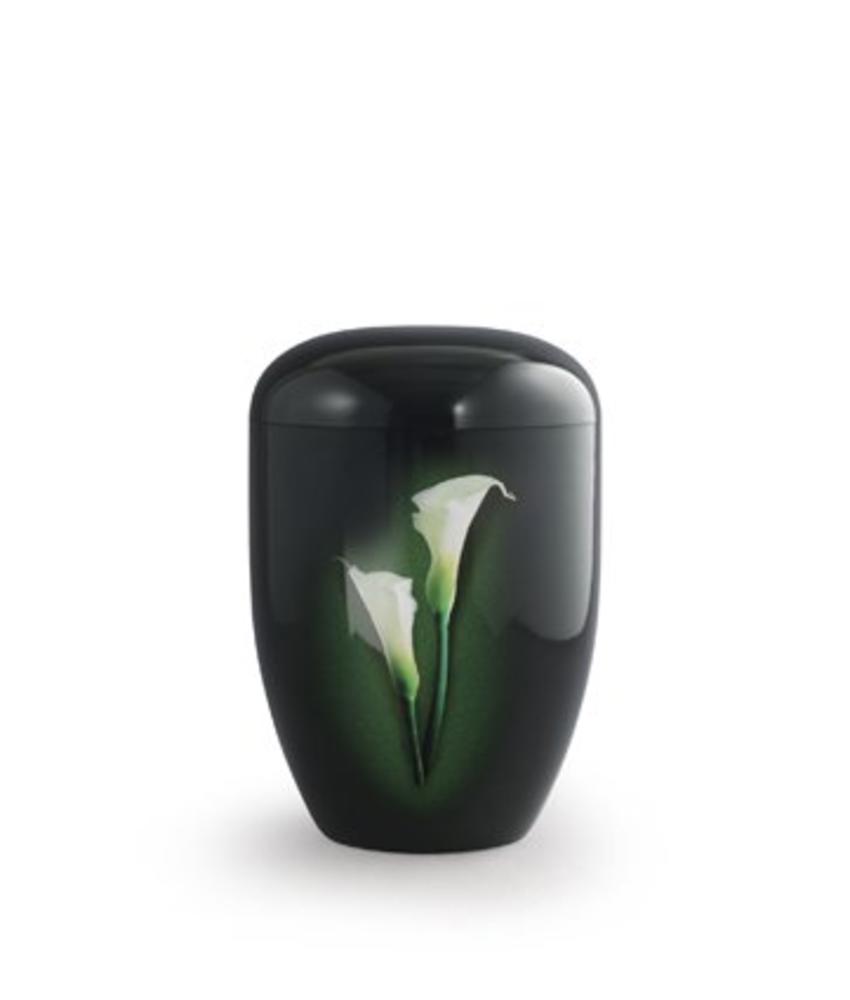 Eco urn zwart met Calla - bio