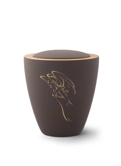 Brown angel engel urn - keramiek