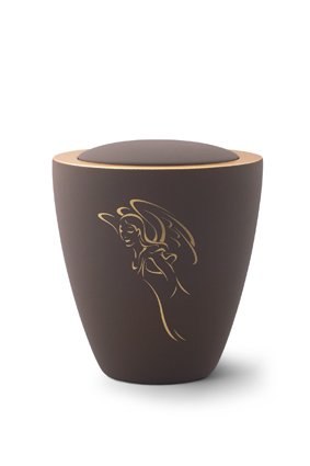  Brown angel engel urn - keramiek