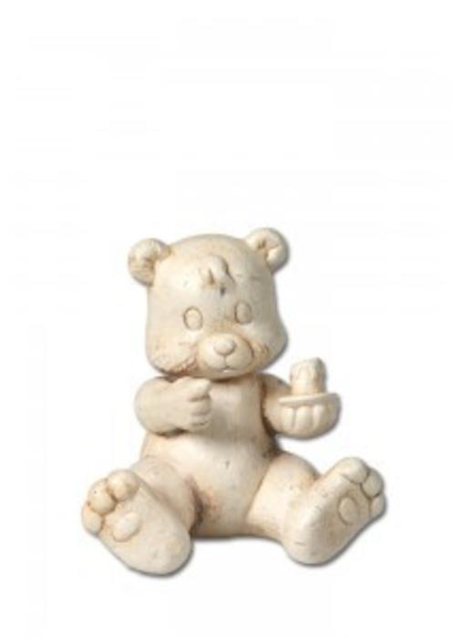 Kinder urn beer met kaars naturel - keramiek