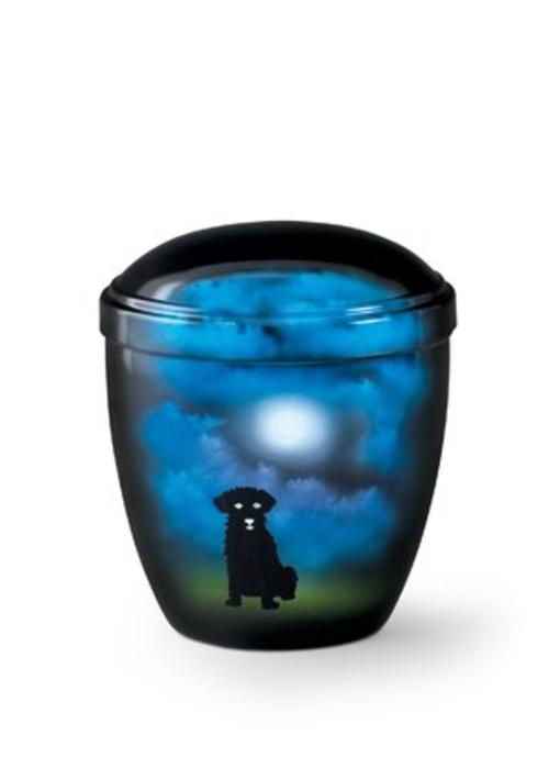 Honden urn hond bij maanlicht blauw - aluminium