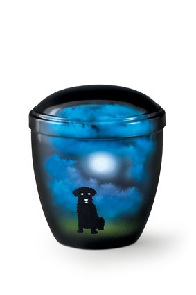  Honden urn hond bij maanlicht blauw - aluminium