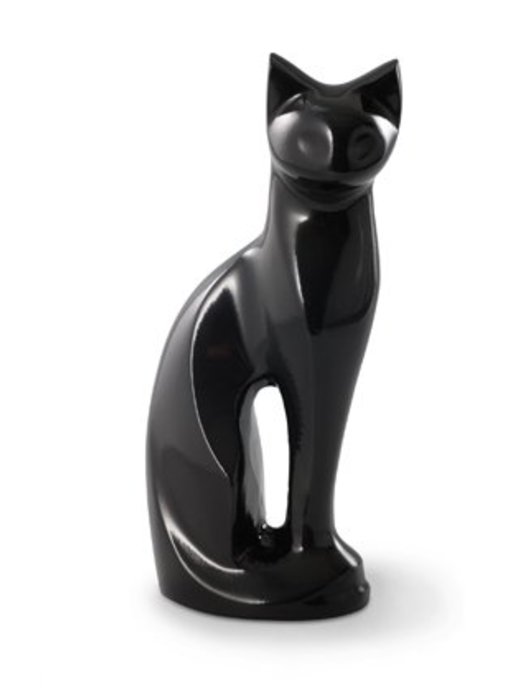 Katten urn stijlvolle zwarte kater - messing