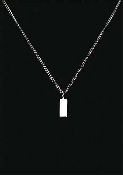  Ascollier staafje incl. ketting 50 cm - zilver
