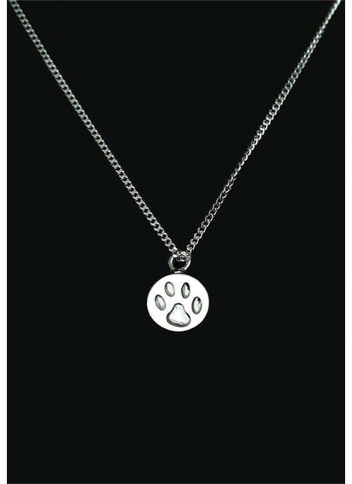 Ascollier poot incl. ketting 50 cm - zilver