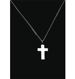 Ascollier kruis incl. ketting 50 cm - zilver