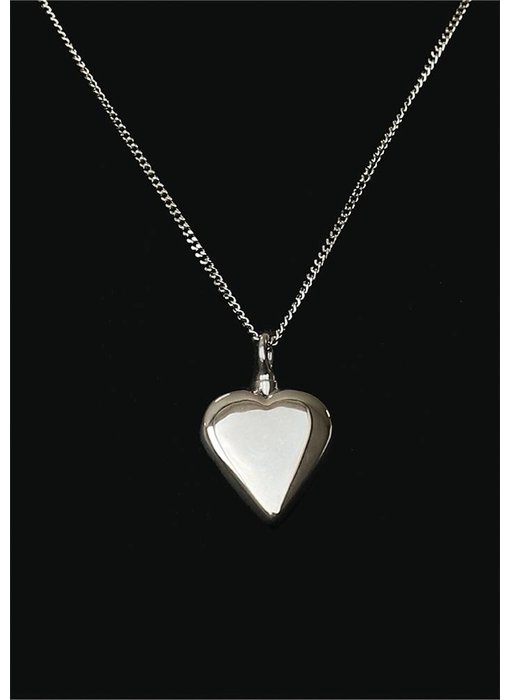 Ascollier hart incl. ketting 50 cm - zilver