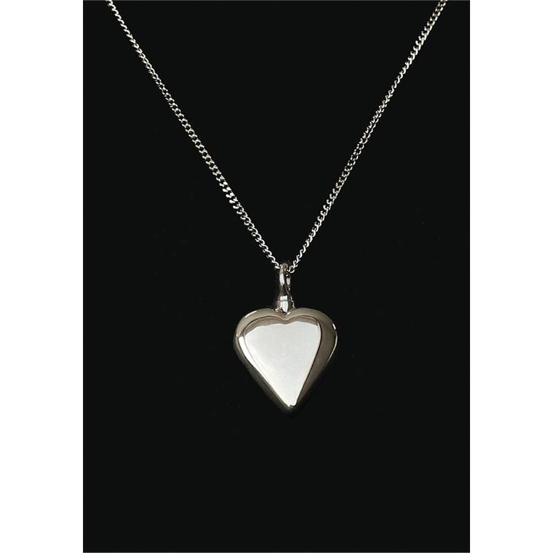 Ascollier hart incl. ketting 50 cm - zilver