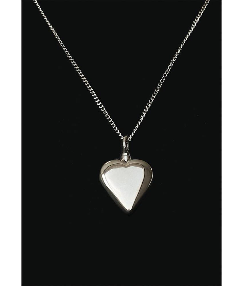 Ascollier hart incl. ketting 50 cm - zilver