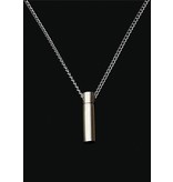 Ascollier cilinder incl. ketting 50 cm - zilver